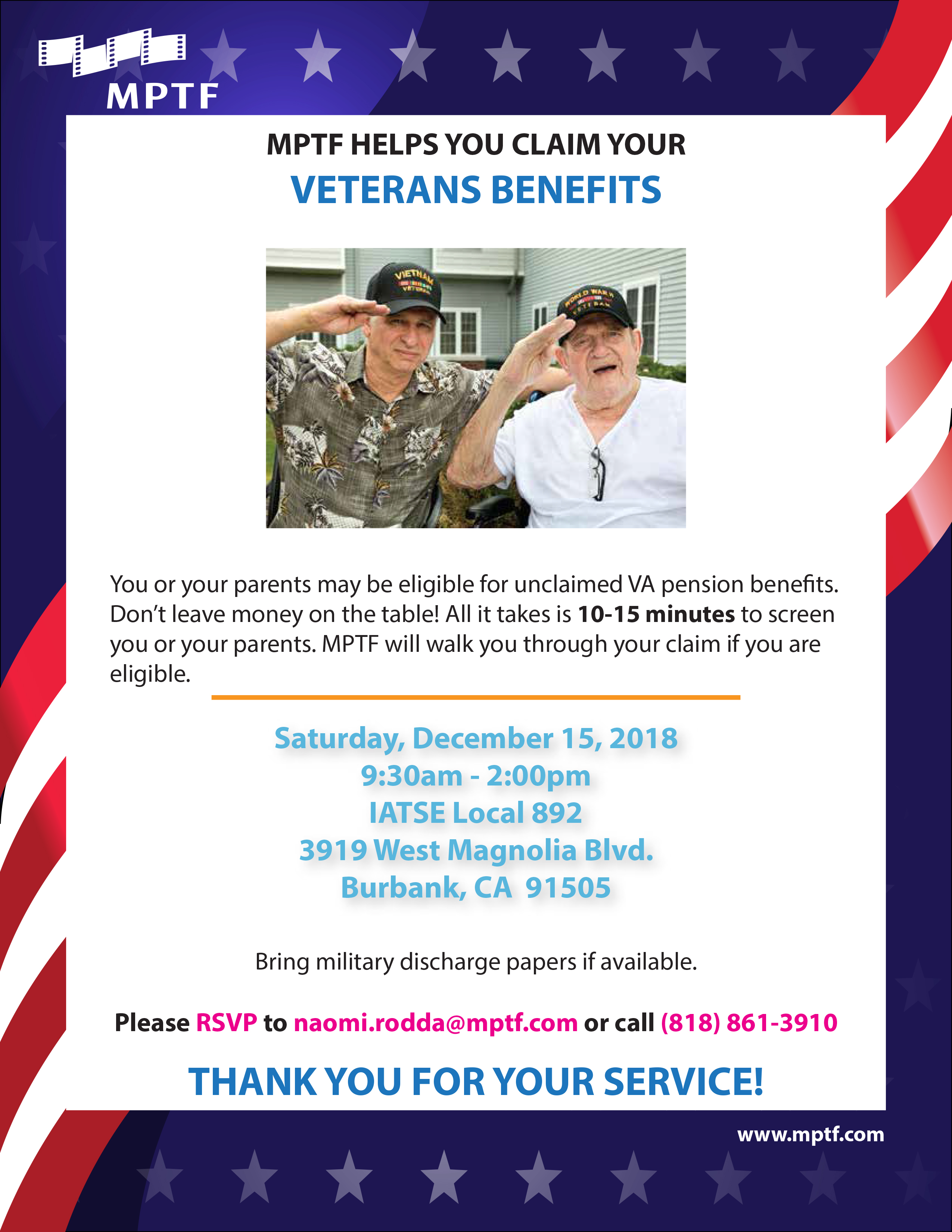 MPTF Helps you claim your Veterans Benefits